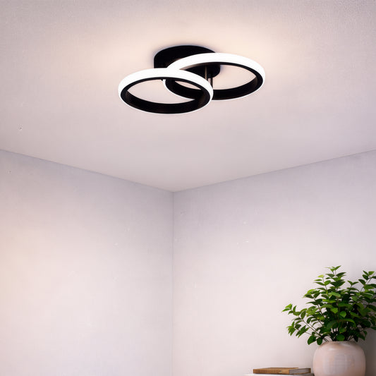 Żyrandol LED VERTEX CIRCULA 21W, 2 koła, metalowe ramki, światło zimne/ciepłe/neutralne 3000K/4000K/6000K, czarny, metal