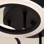 Żyrandol LED BETTY 44W z pilotem, 4 okręgi, światło zimne/ciepłe/neutralne, ściemnialny, czarny