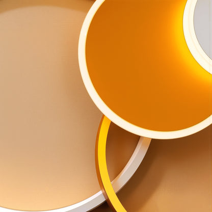 Żyrandol LED z pilotem KILLIAN 80W, 4 koła, światło zimne/ciepłe/neutralne, możliwość przyciemniania, złoty