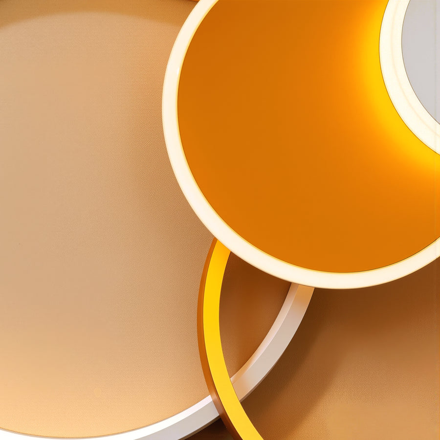 Żyrandol LED z pilotem KILLIAN 80W, 4 koła, światło zimne/ciepłe/neutralne, możliwość przyciemniania, złoty