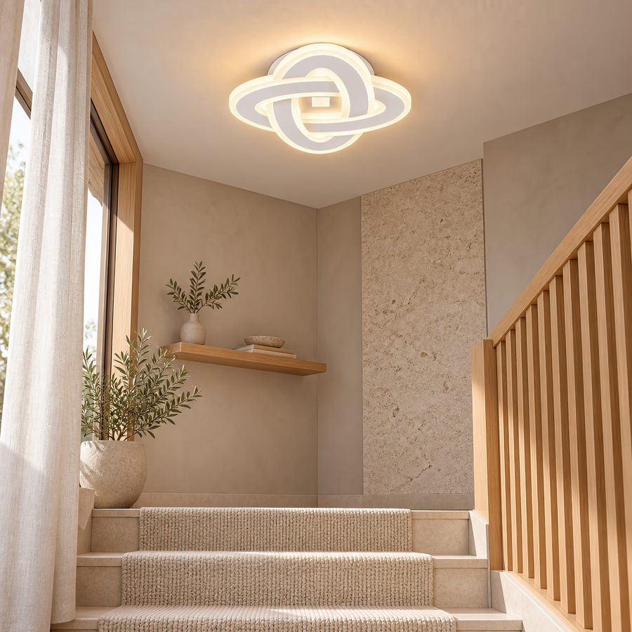 Żyrandol LED CRINELLA 45W, średnica 23cm, światło zimne/ciepłe/neutralne, biały