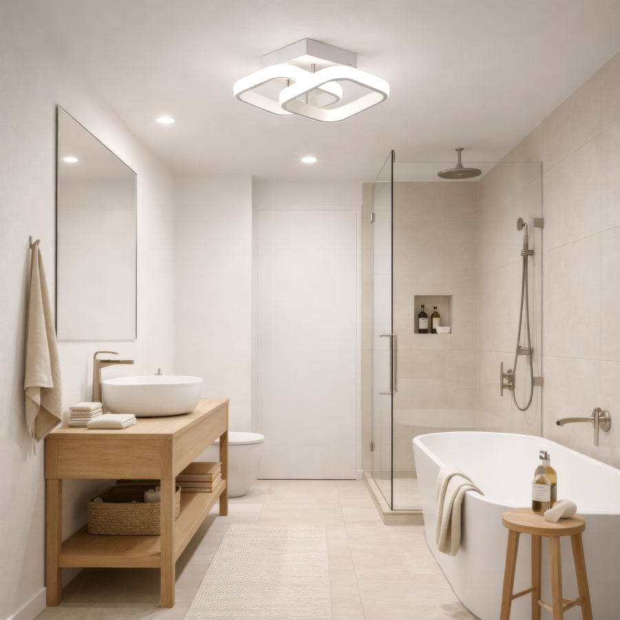 Żyrandol LED VERTEX Matrix, nakładające się diamenty, metalowe ramki, 11W, 2 diamenty, światło zimne/ciepłe/neutralne 3000K/4000K/6000K, biały