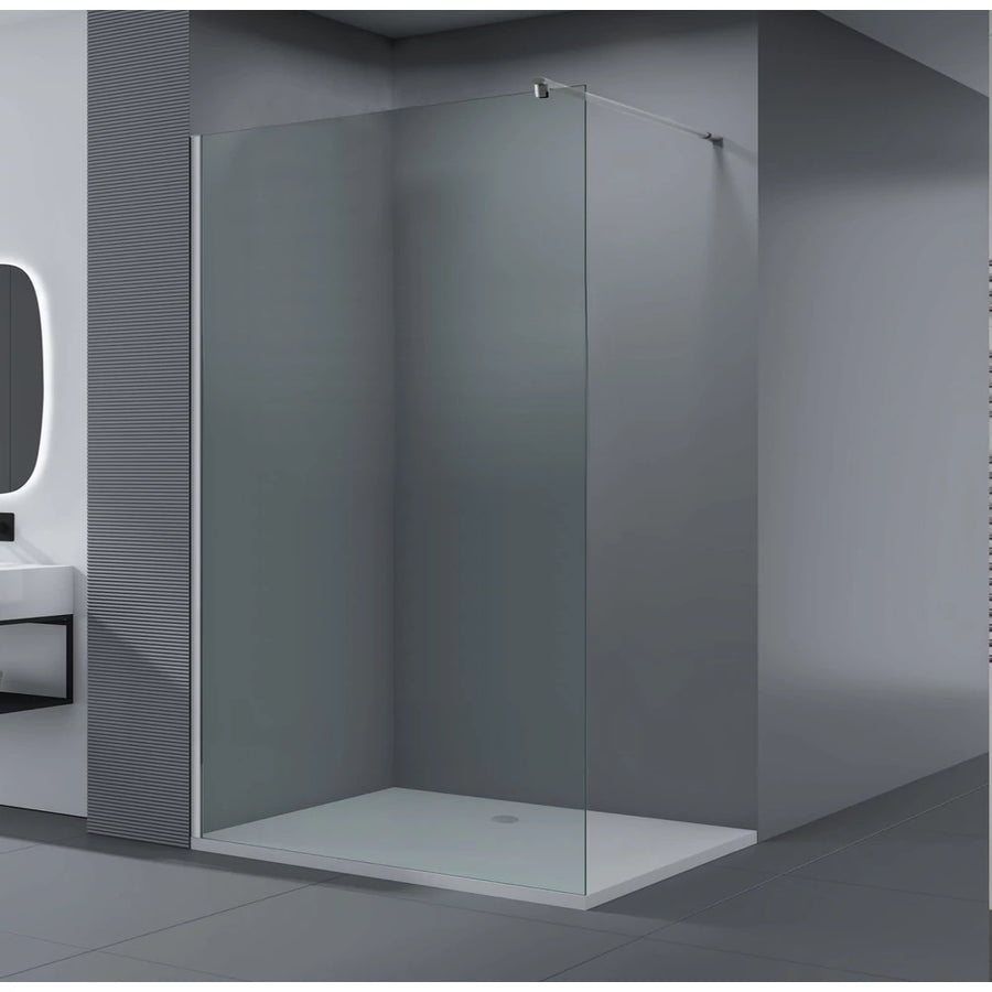 Paravan duș Walk-In 100x195 cm, sticlă securizată 8 mm, satin, profil metalic rezistent