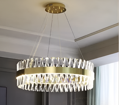 Żyrandol LED Alessandro z pilotem, 68 W, ściemnialny, 3000 K/4000 K/6000 K, średnica 60 cm, złoty