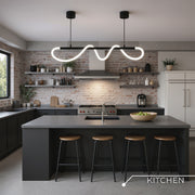 Żyrandol LED DIVINO z elastyczną rurką silikonową - 24W, regulowane światło, czarny mat