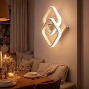 Żyrandol LED VERTEX Matrix, nakładające się diamenty, metalowe ramki, 11W, 2 diamenty, światło zimne/ciepłe/neutralne 3000K/4000K/6000K, biały