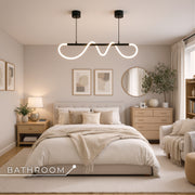 Żyrandol LED DIVINO z elastyczną rurką silikonową - 24W, regulowane światło, czarny mat