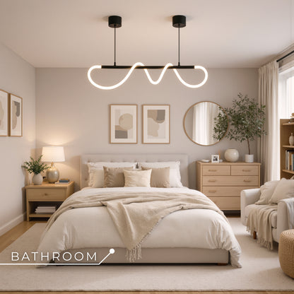 Żyrandol LED DIVINO z elastyczną rurką silikonową - 24W, regulowane światło, czarny mat