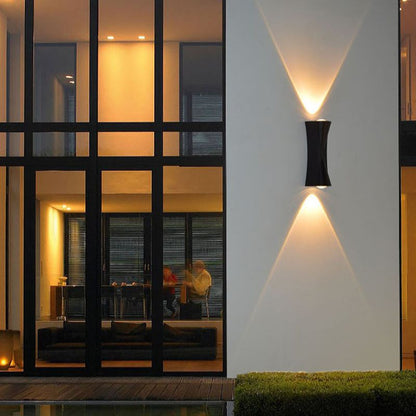 Fantas Lampa ścienna LED do użytku wewnątrz i na zewnątrz, 2 źródła x 1 W, IP65, metaliczna, czarna, 3000 K