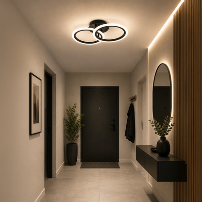 Lustra LED cu telecomanda BETTY 27W, 2 Cercuri, lumina Rece/Calda/Neutra, Dimabila, Negru Lustre LED cu Telecomanda Default Title Alessandro Design