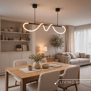 Żyrandol LED DIVINO z elastyczną rurką silikonową - 24W, regulowane światło, czarny mat