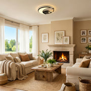 Żyrandol LED z pilotem ALYONA 44W, Księżyc i Gwiazda, Światło zimne/ciepłe/neutralne, Ściemnialny, Czarny 