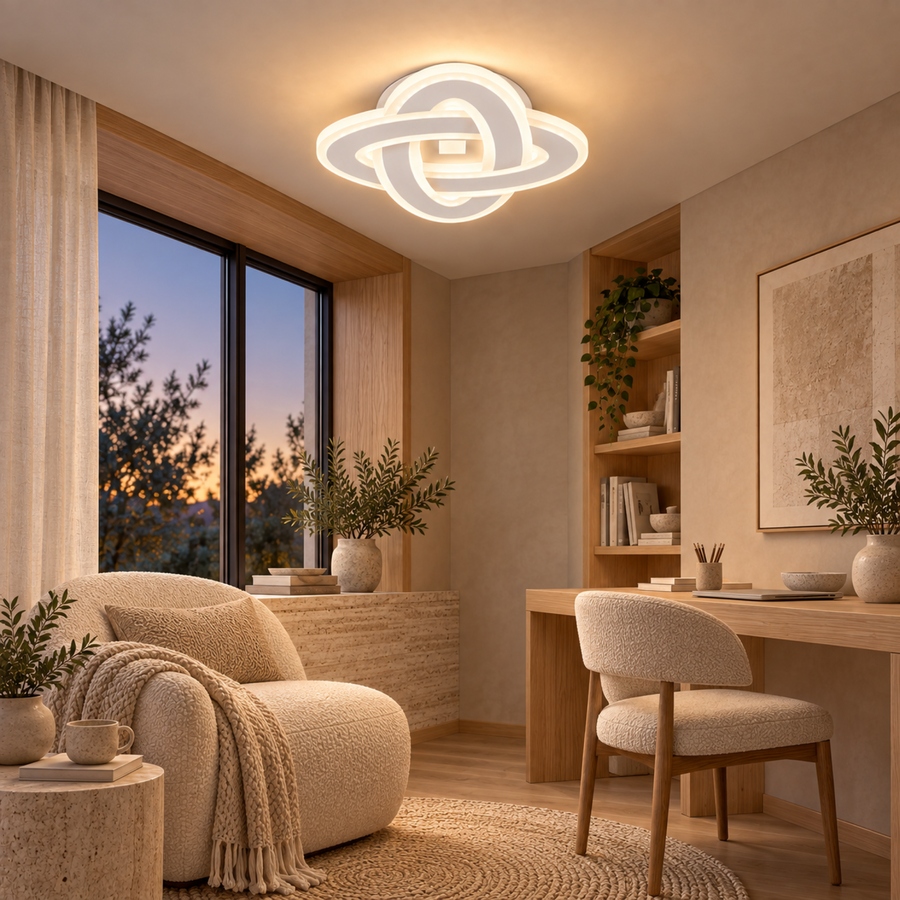 Żyrandol LED CRINELLA 45W, średnica 23cm, światło zimne/ciepłe/neutralne, biały