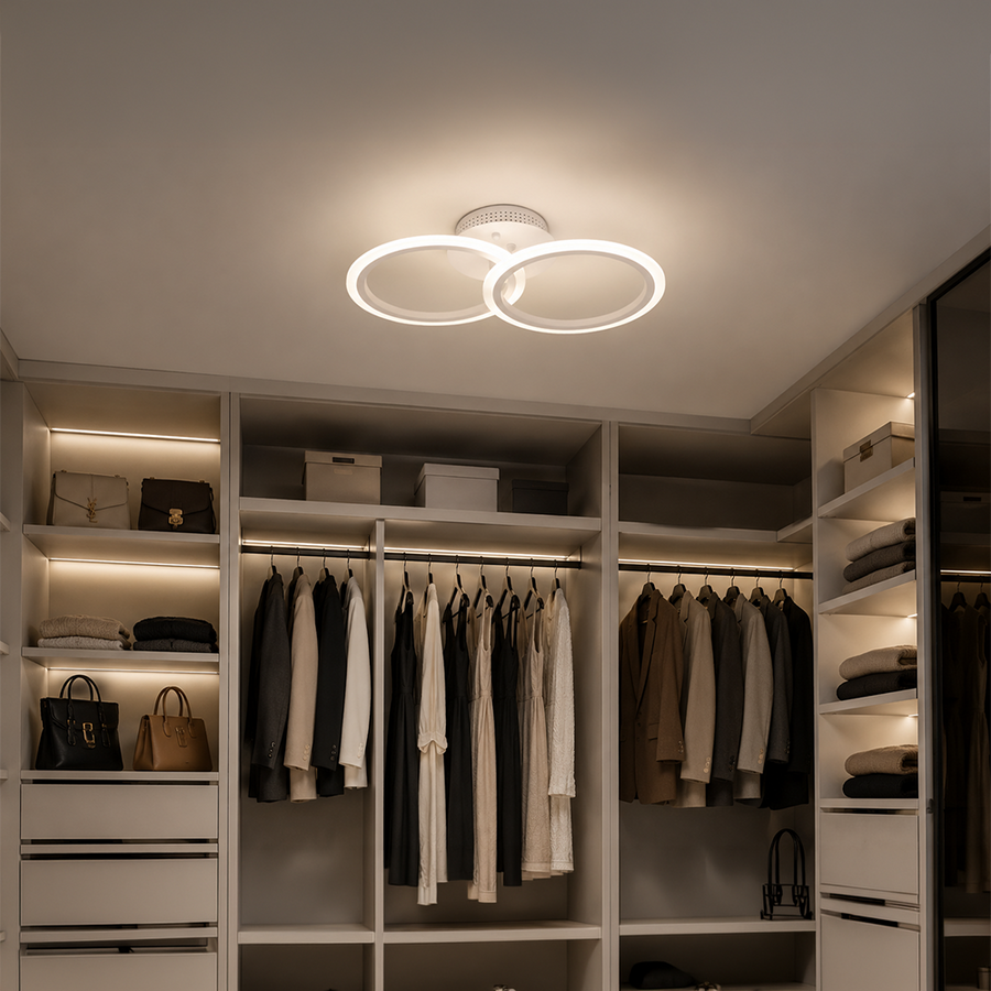 Lustra LED cu telecomanda BETTY 27W, 2 Cercuri, lumina Rece/Calda/Neutra, Dimabila, Alb Lustre LED cu Telecomanda Default Title Alessandro Design