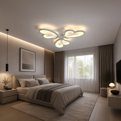 Żyrandol LED BLOSSOM 43 W z pilotem, 3 płatki, światło zimne/ciepłe/neutralne, ściemnialny, biały