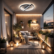 Żyrandol LED z pilotem VECTOR ARCUS 52W, 2 elementy, światło zimne/ciepłe/neutralne, możliwość przyciemniania, czarny