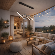 Zawieszany żyrandol LED z pilotem ZIGZAG 27W, światło zimne/ciepłe/neutralne, możliwość przyciemniania, czarny, regulacja wysokości