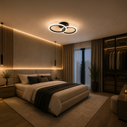 Lustra LED cu telecomanda BETTY 27W, 2 Cercuri, lumina Rece/Calda/Neutra, Dimabila, Negru Lustre LED cu Telecomanda Default Title Alessandro Design