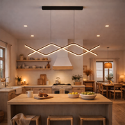 Zawieszany żyrandol LED z pilotem ZIGZAG 27W, światło zimne/ciepłe/neutralne, możliwość przyciemniania, czarny, regulacja wysokości