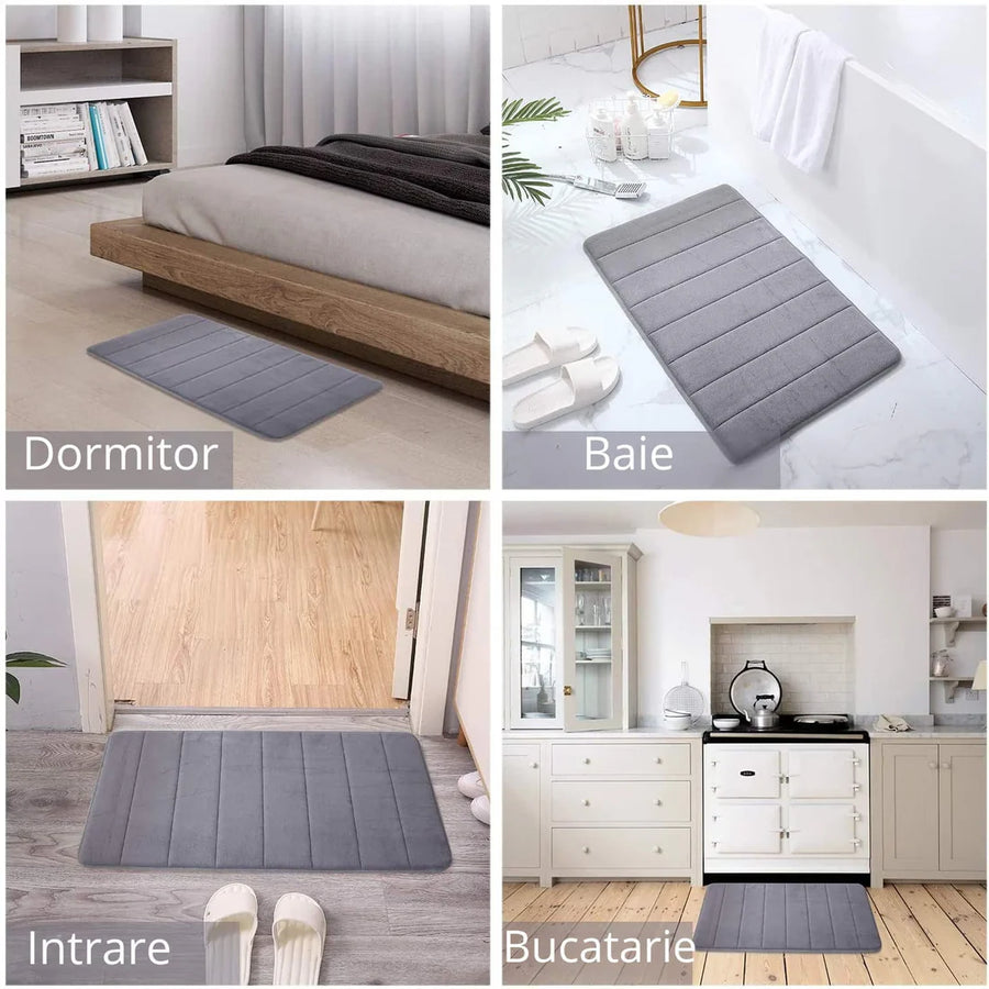 Zestaw 3 mat do kąpieli, 50x40 cm, niebieski, antypoślizgowy