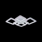 Żyrandol LED z pilotem i kryształem QUADRIS RGB 170 W, 6 kwadratów, światło zimne/ciepłe/neutralne, ściemnialny, biały 