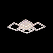 Żyrandol LED z pilotem i kryształem QUADRIS RGB 170 W, 6 kwadratów, światło zimne/ciepłe/neutralne, ściemnialny, biały 