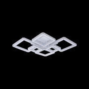 Żyrandol LED z pilotem i kryształem QUADRIS RGB 170 W, 6 kwadratów, światło zimne/ciepłe/neutralne, ściemnialny, biały 