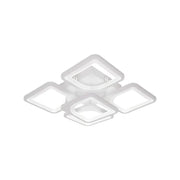 Żyrandol LED z pilotem, ZOE, 5 kwadratów, 96 W, zimne/ciepłe/neutralne światło, ściemnialny, biały 