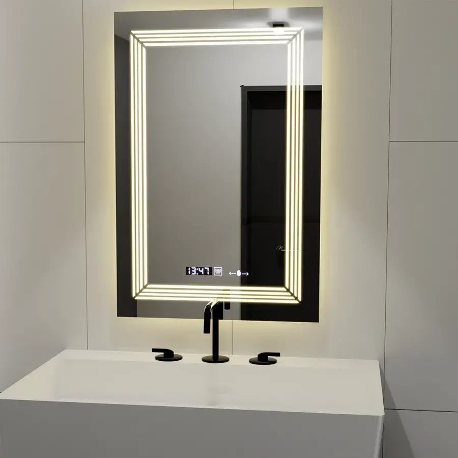 LUDA LED prostokątna 60x80cm Wnezia Motion Blowlow Marcellow Dimable zegar system rozprzestrzeniania