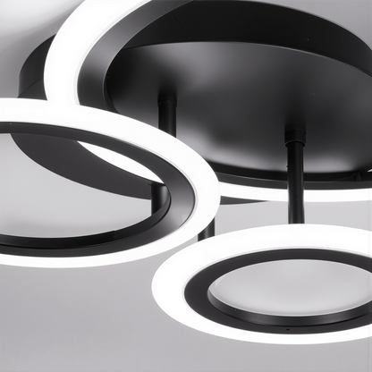 Lustra LED cu telecomanda BETTY 40W, 3 Cercuri, lumina Rece/Calda/Neutra, Dimabila, Negru Lustre LED cu Telecomanda Default Title Alessandro Design