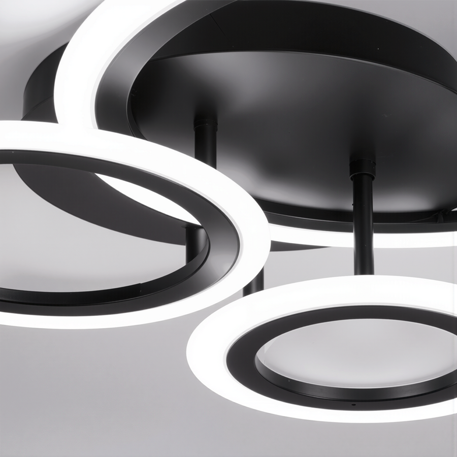 Lustra LED cu telecomanda BETTY 40W, 3 Cercuri, lumina Rece/Calda/Neutra, Dimabila, Negru Lustre LED cu Telecomanda Default Title Alessandro Design