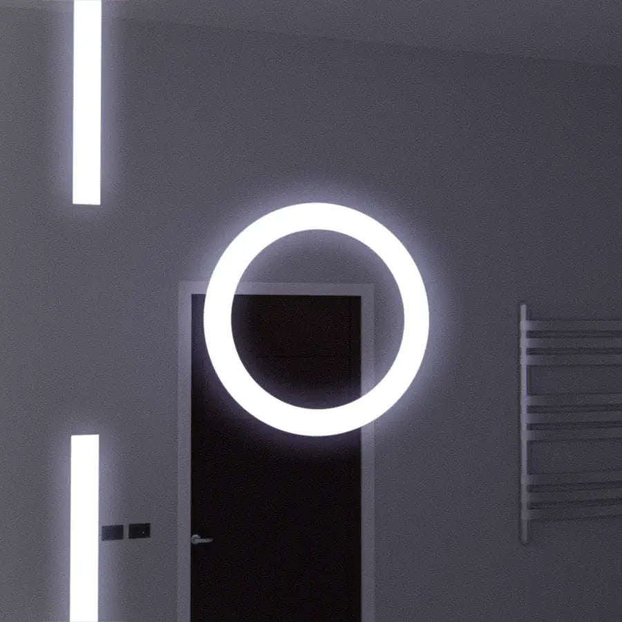 Prostokątne lusterko LED, 120x80 cm, czujnik Motionglow Marcello, system wyłączający, zegar i termometr, powiększenie kosmetyczne