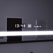 Prostokątne lusterko LED, 120x80 cm, czujnik Motionglow Marcello, system wyłączający, zegar i termometr, powiększenie kosmetyczne
