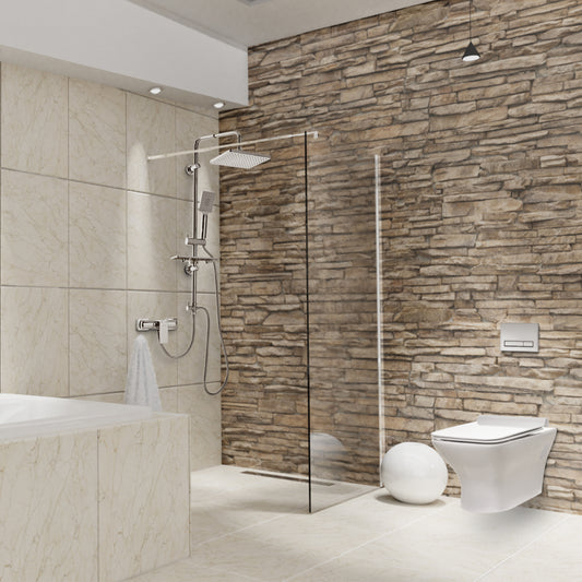 Paravan duș Walk-In 100x195 cm, sticlă securizată 8 mm, transparentă, profil metalic rezistent