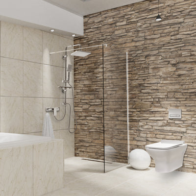 Paravan duș Walk-In 100x195 cm, sticlă securizată 8 mm, transparentă, profil metalic rezistent