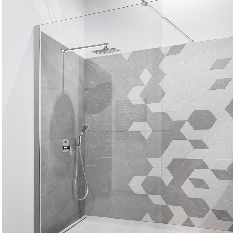 Paravan duș Walk-In 120x195 cm, sticlă securizată 8 mm, transparentă, profil metalic rezistent