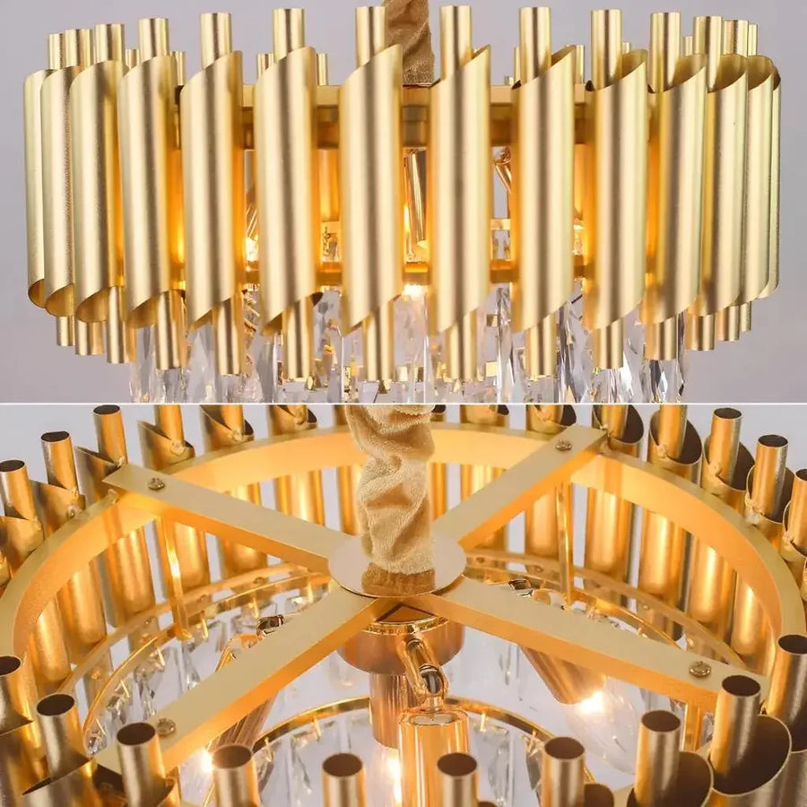 VERSAILLES Nobile Kryształowy Żyrandol 5xE14, Średnica 40cm, Złoty, Regulowana Wysokość