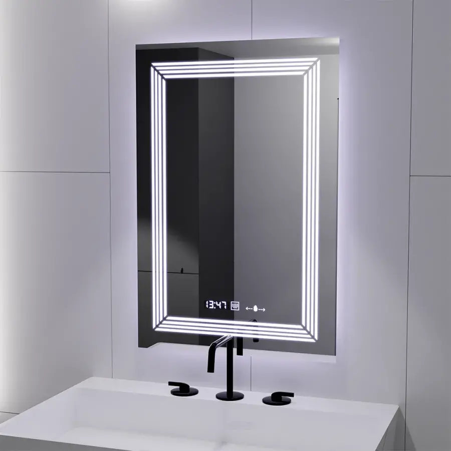 LUDA LED prostokątna 60x80cm Wnezia Motion Blowlow Marcellow Dimable zegar system rozprzestrzeniania