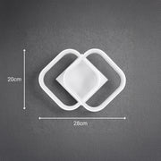 Żyrandol LED VERTEX Matrix, nakładające się diamenty, metalowe ramki, 11W, 2 diamenty, światło zimne/ciepłe/neutralne 3000K/4000K/6000K, biały