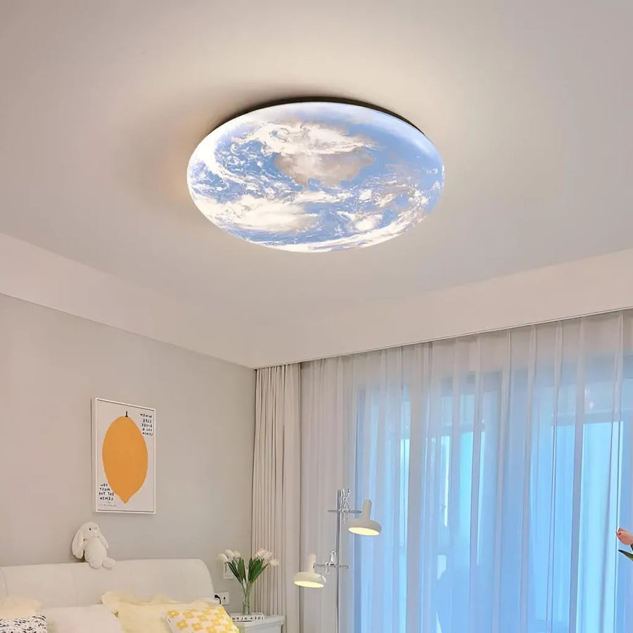 Żyrandol LED EARTH 32W, średnica 35 cm, światło zimne/ciepłe/neutralne, kolor niebieski