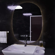 Owalne lusterko diody LED 60x80cm ranya czujnik Motionglow Marcello Dimable zegarowy system rozpraszania zegara