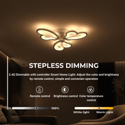 Żyrandol LED BLOSSOM 43 W z pilotem, 3 płatki, światło zimne/ciepłe/neutralne, ściemnialny, biały