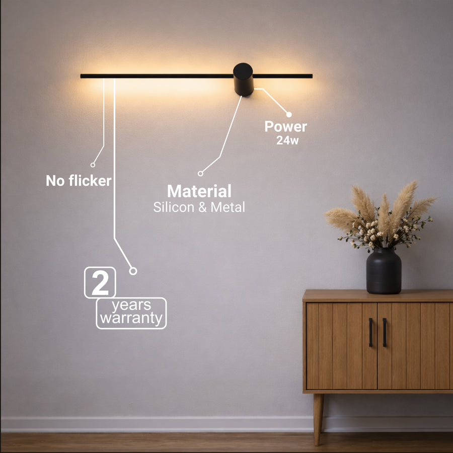 Angelique LED Kinkiet 24W Czarny Biały