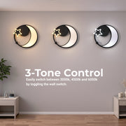 Żyrandol LED z pilotem ALYONA 44W, Księżyc i Gwiazda, Światło zimne/ciepłe/neutralne, Ściemnialny, Czarny 