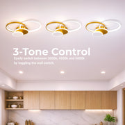 Żyrandol LED z pilotem KILLIAN 80W, 4 koła, światło zimne/ciepłe/neutralne, możliwość przyciemniania, złoty