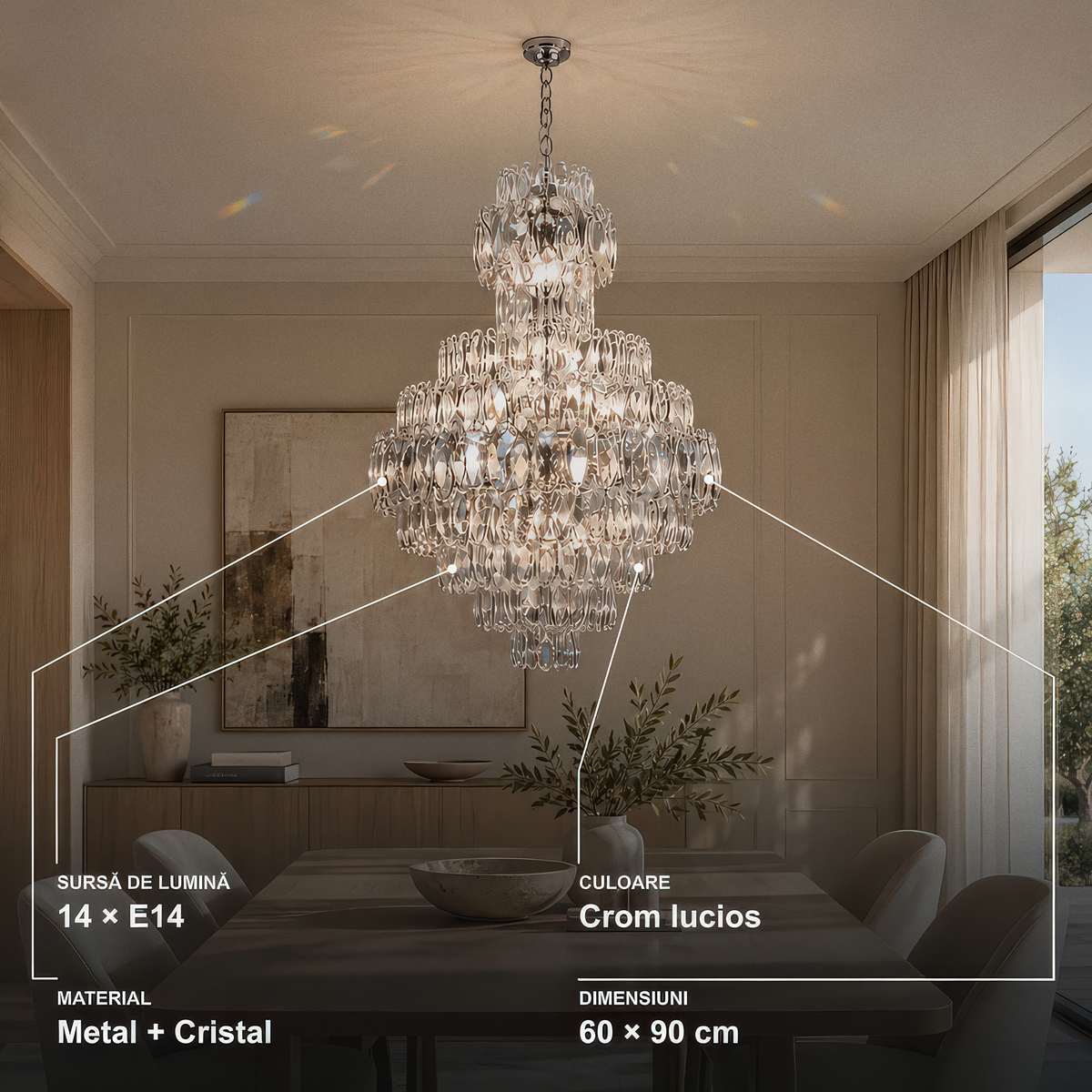 Candelabru cristal Windsor Grande Supremo CC800-600X900CH - specificații