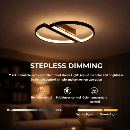 Żyrandol LED z pilotem VECTOR ARCUS 52W, 2 elementy, światło zimne/ciepłe/neutralne, możliwość przyciemniania, czarny