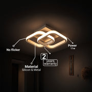 Żyrandol LED VERTEX Matrix, nakładające się diamenty, metalowe ramki, 11W, 2 diamenty, światło zimne/ciepłe/neutralne 3000K/4000K/6000K, biały