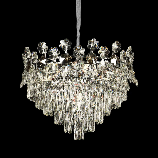 Żyrandol kryształowy WINDSOR Eleganza 8x E14, średnica 49 cm, błyszczące złoto, regulowana wysokość