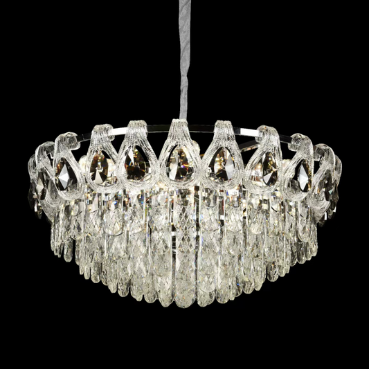 Żyrandol kryształowy WINDSOR Eleganza 8x E14, średnica 49 cm, błyszczące złoto, regulowana wysokość